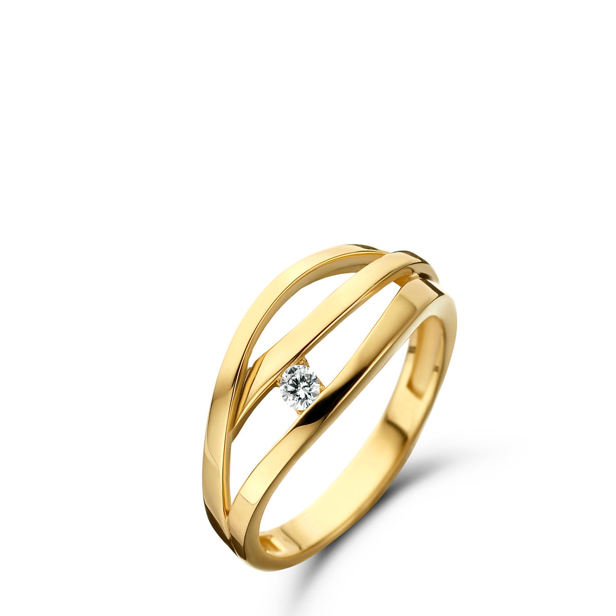 Geel gouden ring met briljant 060701A