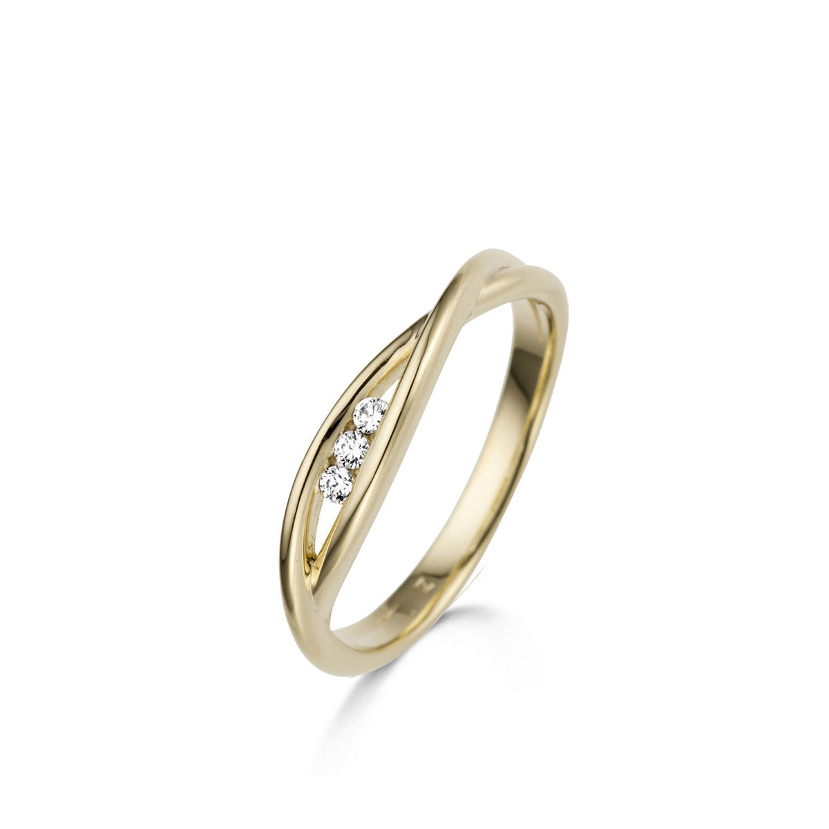 Geel gouden ring met briljant 062036A