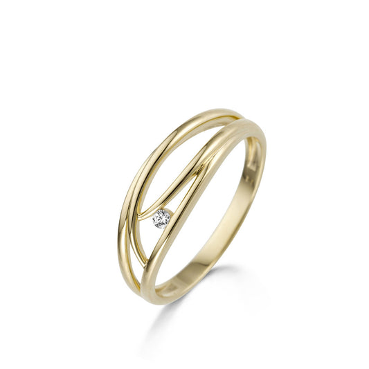 Geel gouden ring met briljant 062024A