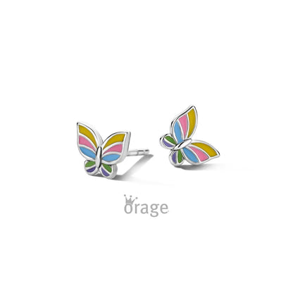 Orage kids oorbellen kleurrijke vlinder O/2977/A