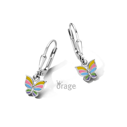 Orage kids oorbellen kleurrijke vlinder oorslingers O/2978/A
