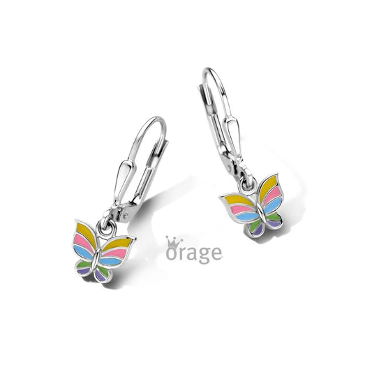 Orage kids oorbellen kleurrijke vlinder oorslingers O/2978/A