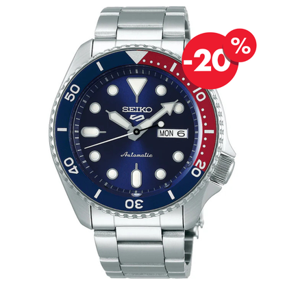 Seiko 5 Sports horloge SRPD53K1 automatic blue Pepsi dial