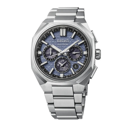 Seiko Astron HAB001J1 titanium herenhorloge GPS solar chrono blauw