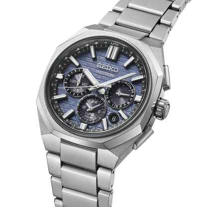 Seiko Astron HAB001J1 titanium herenhorloge GPS solar chrono blauw