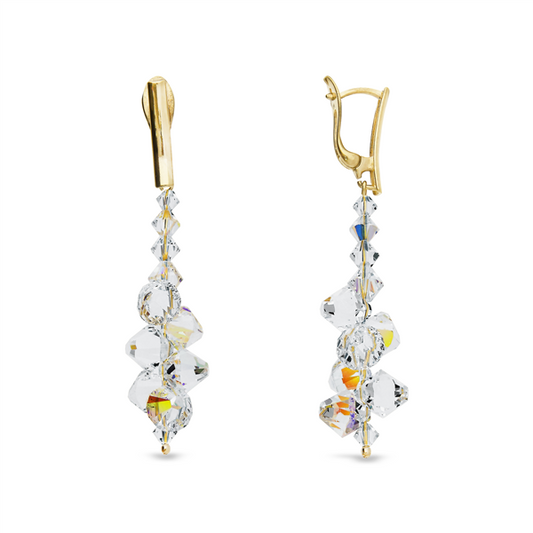 Boucles d'oreilles pendantes Spark plaqué or 18 carats avec cristaux Swarovski KWG63015301AB 