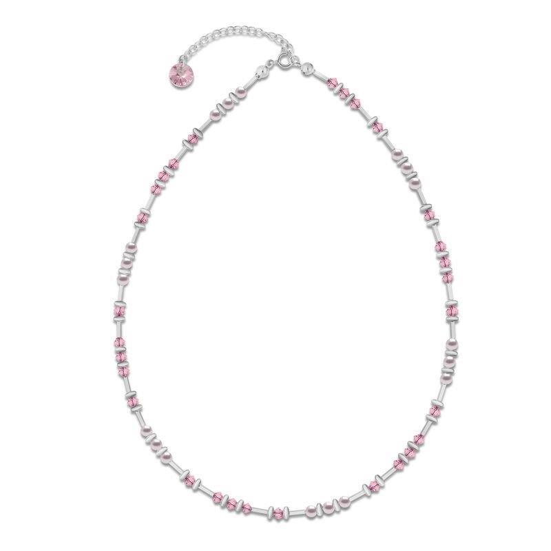 Spark zilveren Roze Swarovski kristallen ketting N58105328RLR