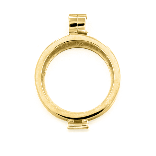 My imenso Mezza 18k gold plated silver medallion 24-0074 