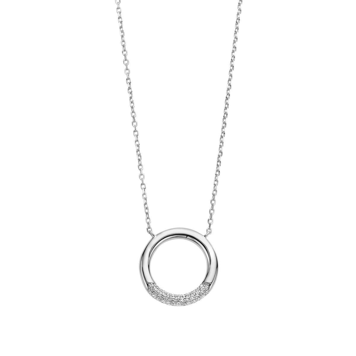 Naiomy silver zilveren ketting met Rond tussenstuk N3W56