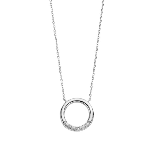 Naiomy silver zilveren ketting met Rond tussenstuk N3W56