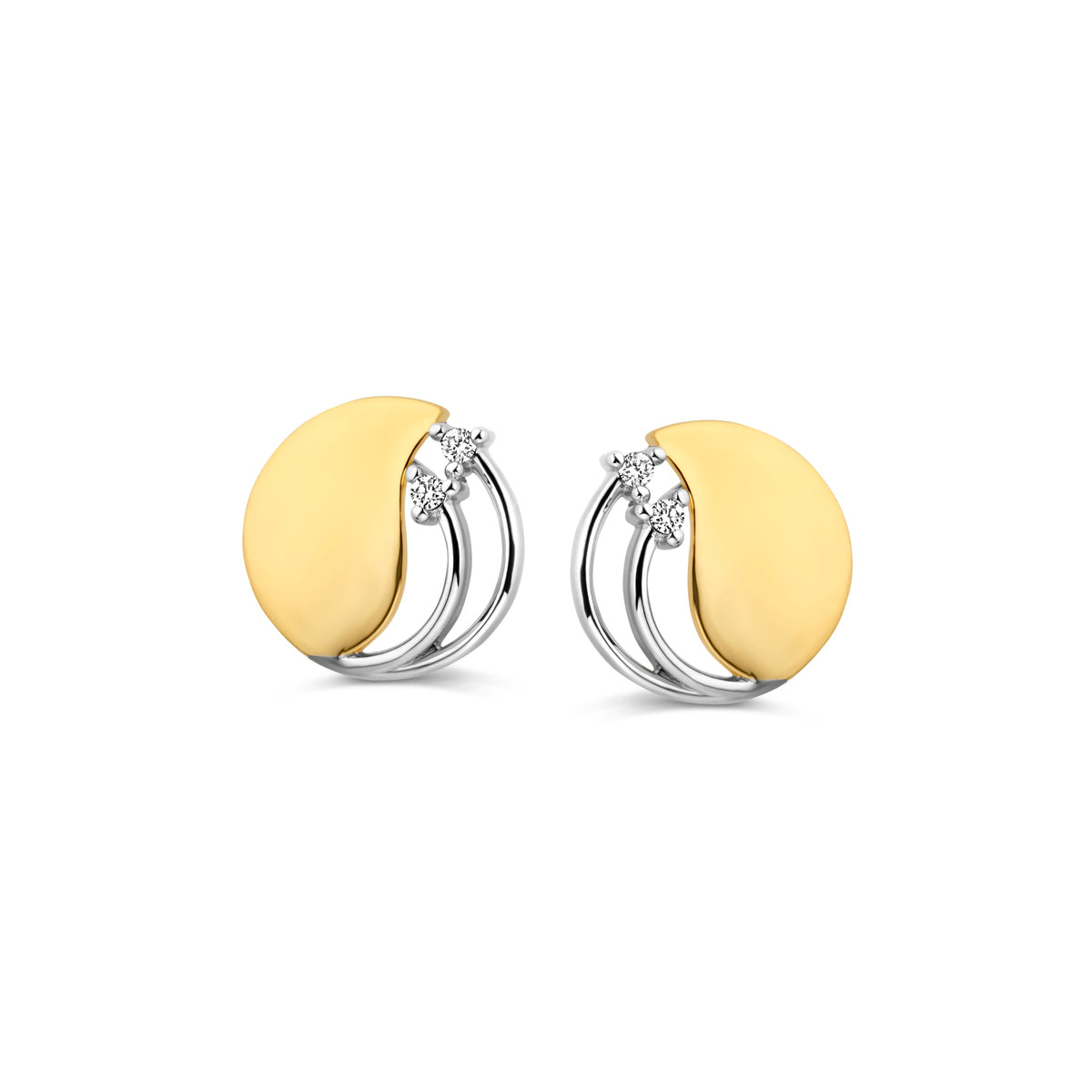 Boucles d'oreilles or jaune avec brillant 067223/A 