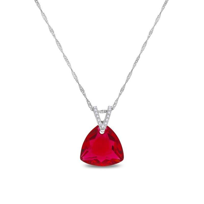 Spark zilveren ketting met rode Swarovski kristallen hanger NCG643414SC