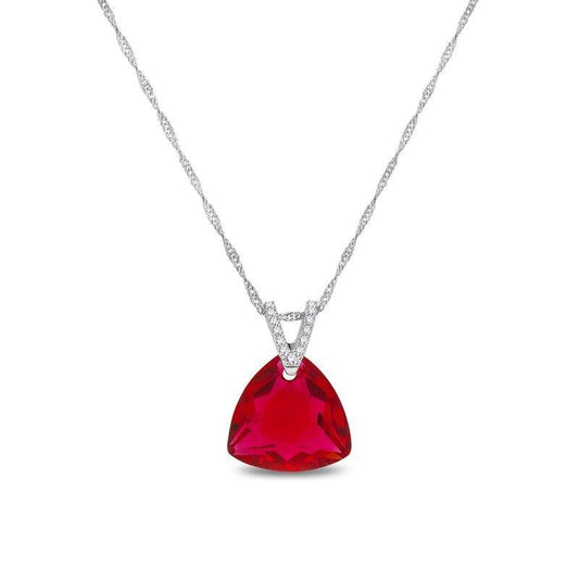 Spark zilveren ketting met rode Swarovski kristallen hanger NCG643414SC