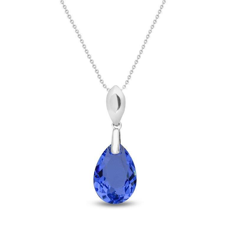 Spark zilveren ketting met blauwe Swarovski kristallen hanger NS643316SA