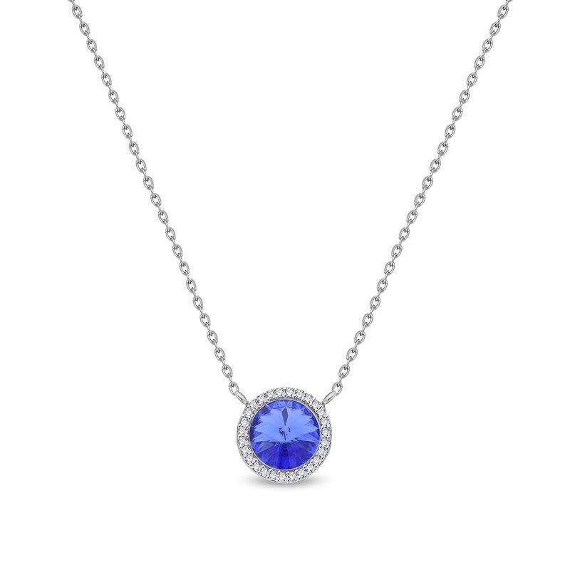 Spark zilveren ketting met blauwe Swarovski kristallen tussenstuk NO1122SS39SA