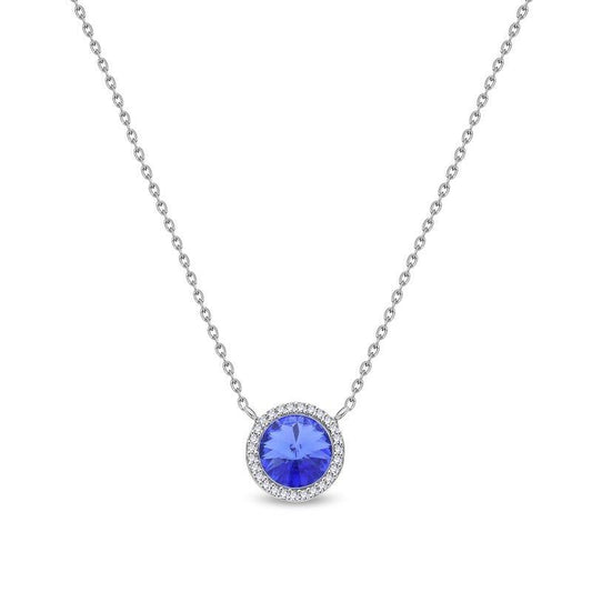 Spark zilveren ketting met blauwe Swarovski kristallen tussenstuk NO1122SS39SA