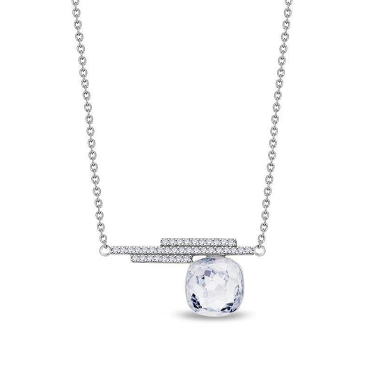 Spark zilveren ketting met Swarovski kristallen tussenstuk NC448310C