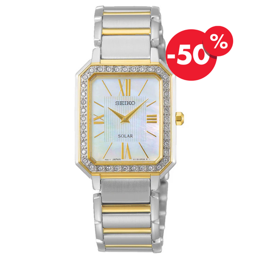Seiko horloge dames SUP428P1 quartz square swarovski