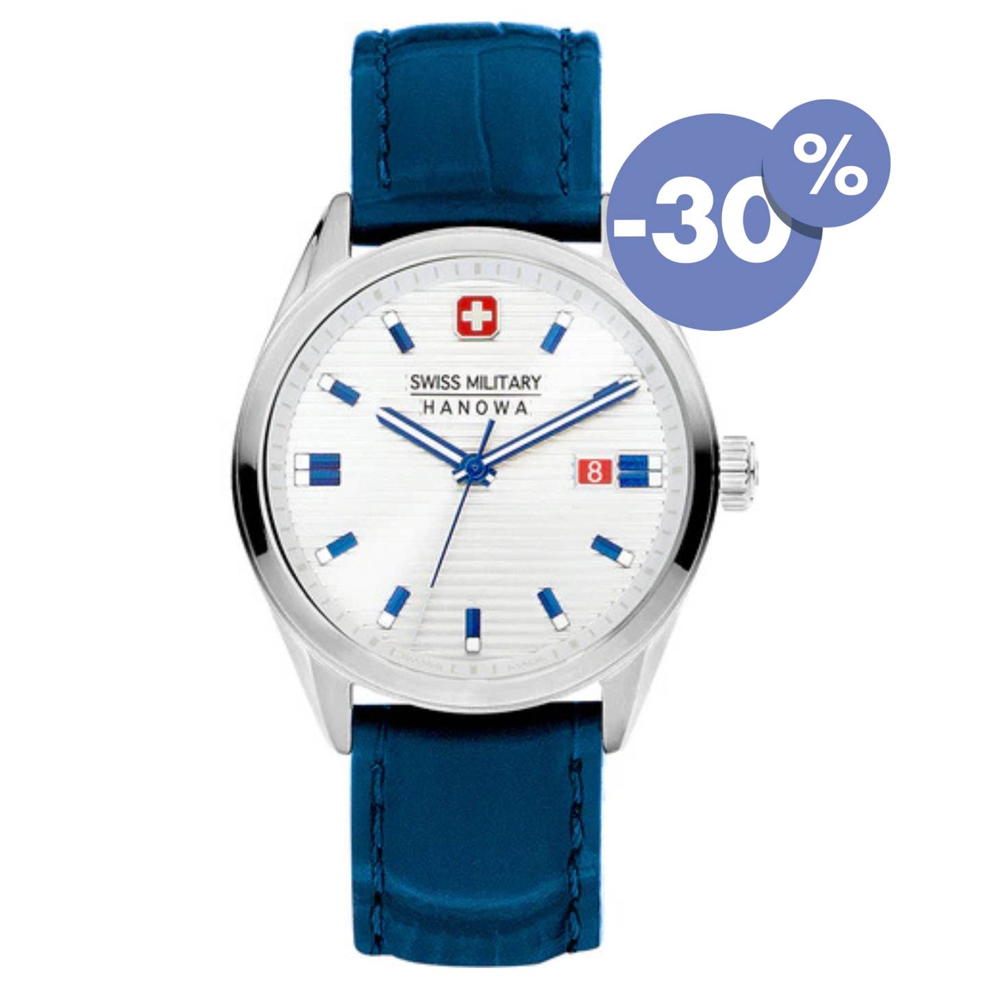 Montre militaire suisse Hanowa pour homme SMWGB2200103 cadran blanc