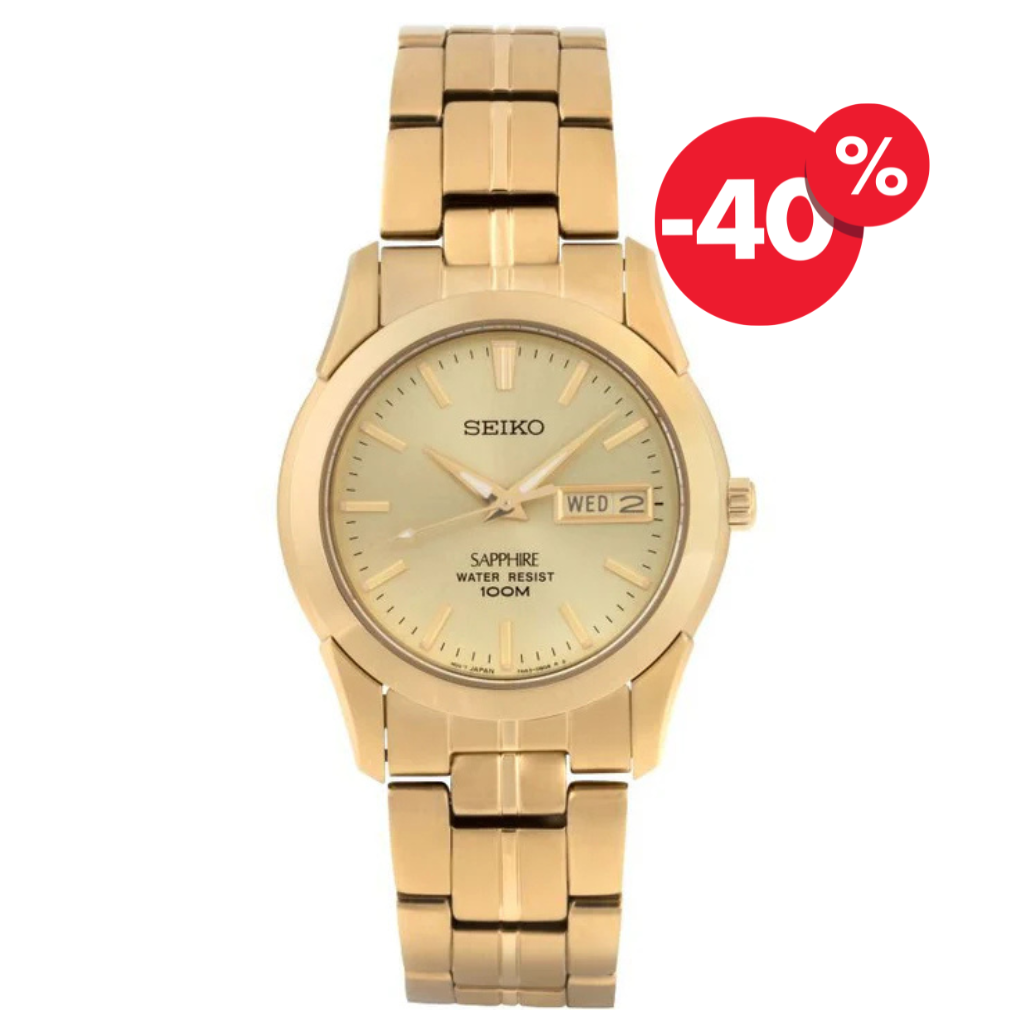 Seiko herenhorloge SGGA62P1 quartz date gold dial