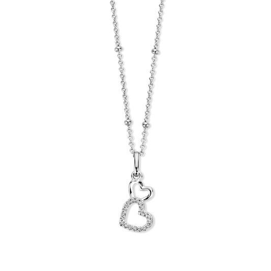 Naiomy silver zilveren ketting met Hartjes hanger N4N53