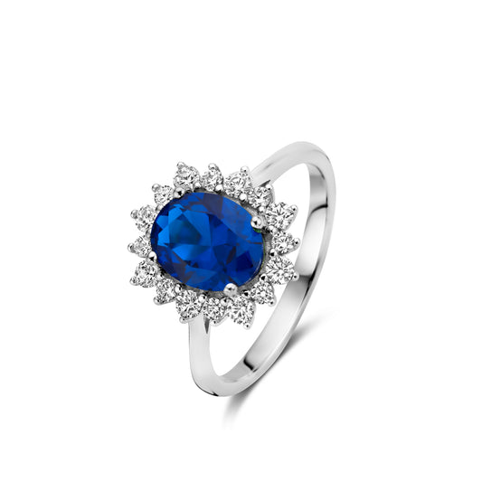 Naiomy Silver zilveren ring met Blauwe steen N3U51