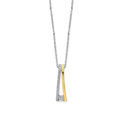 Naiomy silver zilveren ketting met bicolor hanger N4U52