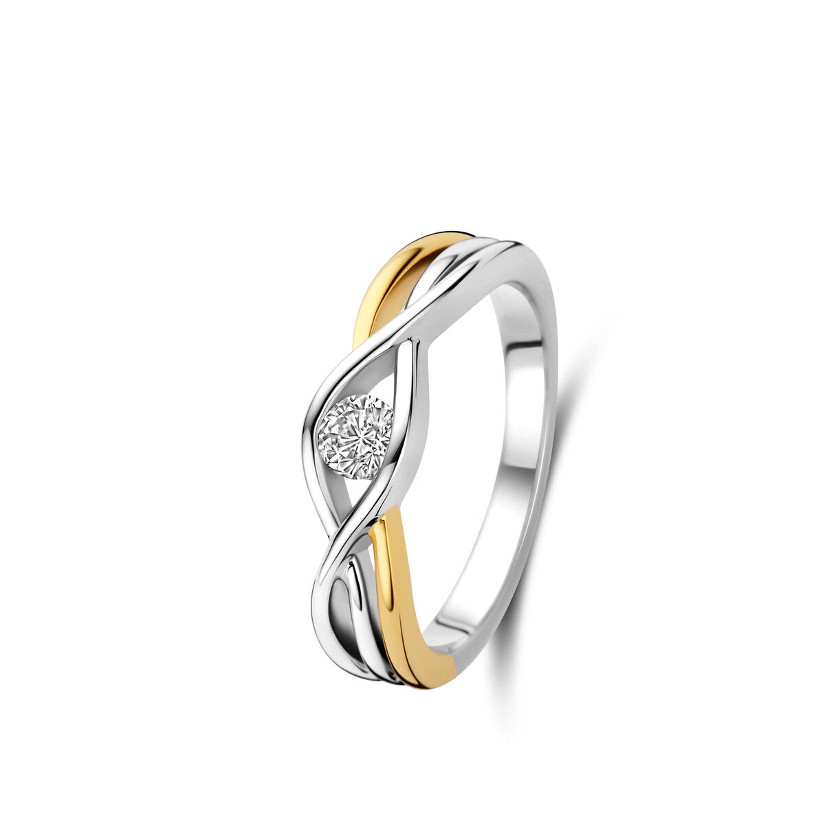 Naiomy Silver zilveren Bicolor ring met zirconia steen N4U57