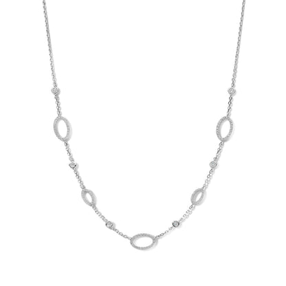 Naiomy silver zilveren ketting met ovale tussenstukken N4S60