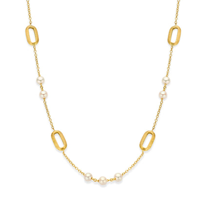 18KT geel gouden ketting met parel 068280P