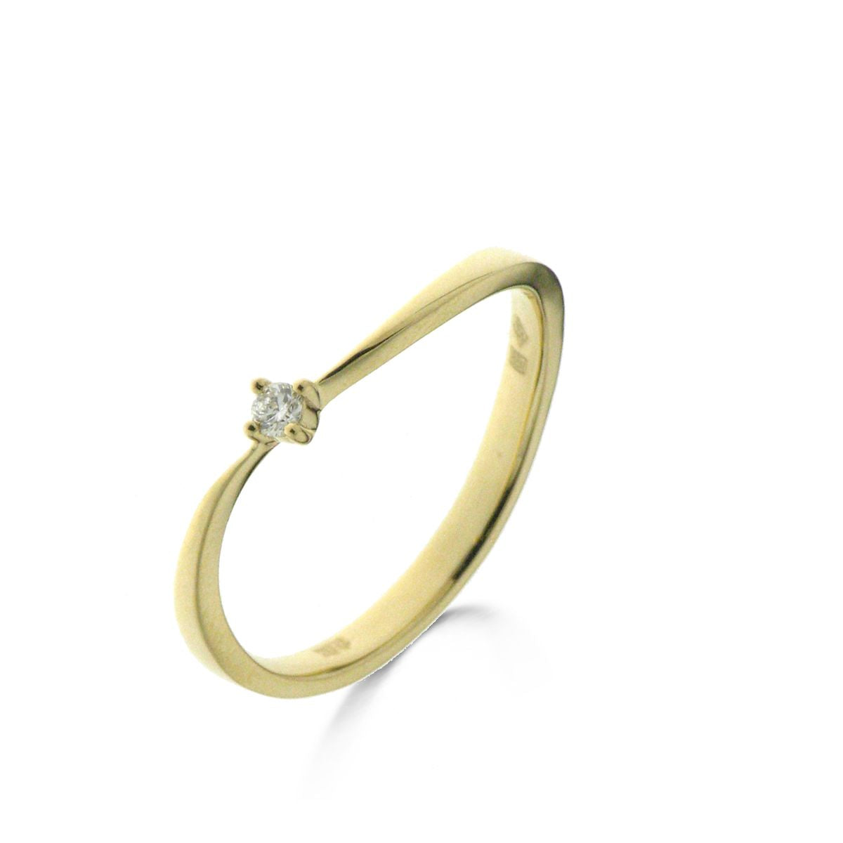 18KT geel gouden ring met briljant 9A0522/A