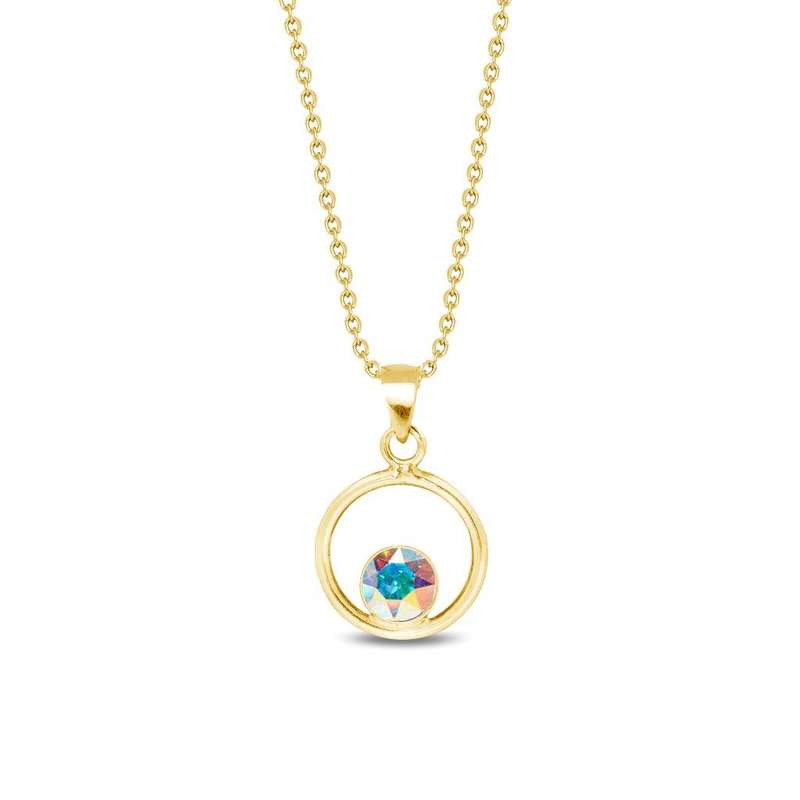 Spark 18karaat vergulde Zilveren ketting met Swarovski kristallen NG1088SS19AB