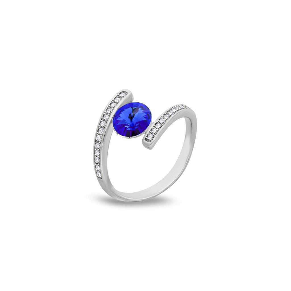 Spark zilveren ring  met blauwe Swarovski kristallen PCC1122SS29SA