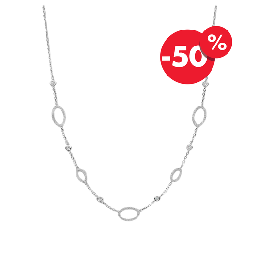 Collier Naiomy en argent pour femme, entretoises ovales en zircone N4S60