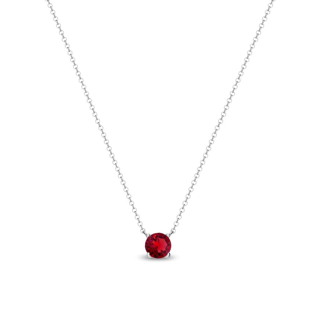 Spark zilveren ketting met rode Swarovski kristallen hanger NPC1088SS29SC