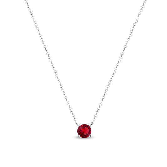 Spark zilveren ketting met rode Swarovski kristallen hanger NPC1088SS29SC