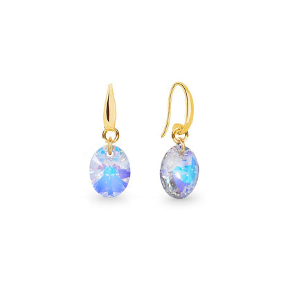 Spark 18karaat vergulde Zilveren hangoorbellen met Swarovski kristallen KWG602812AB