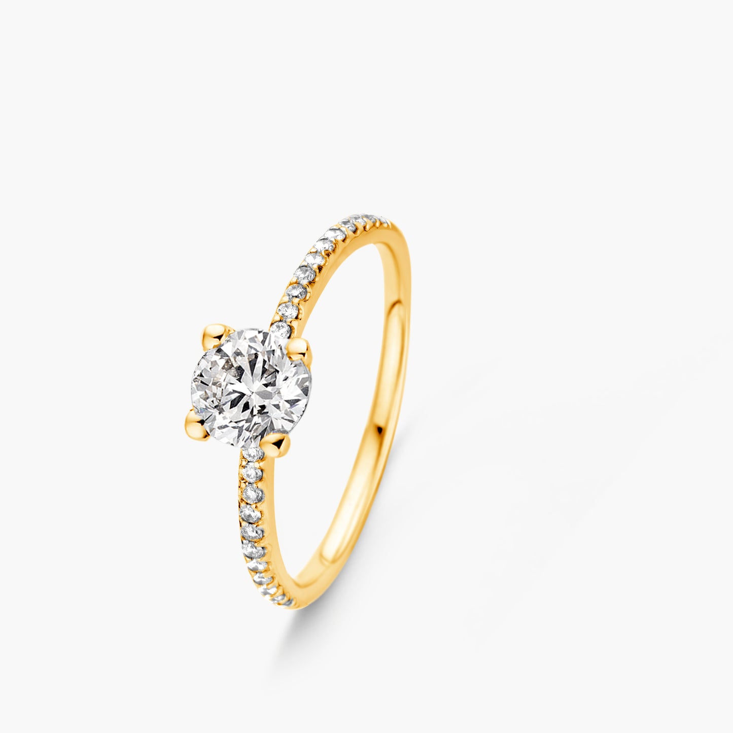 Solitaire Ring Chaton Beyond geel goud