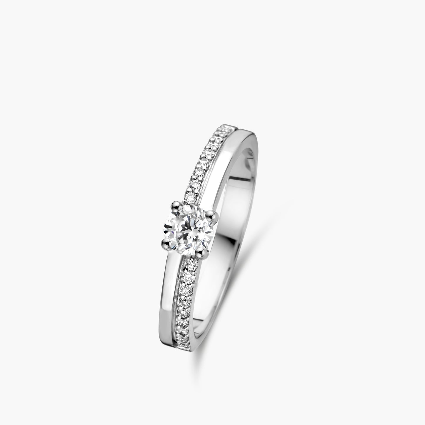 Solitaire Ring Resonance witgoud