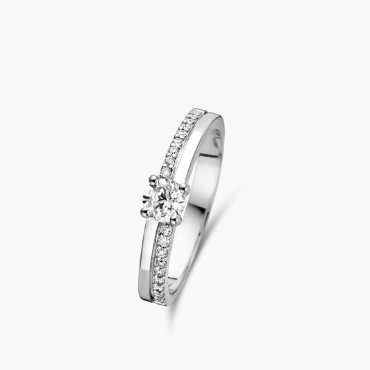 Solitaire Ring Resonance witgoud