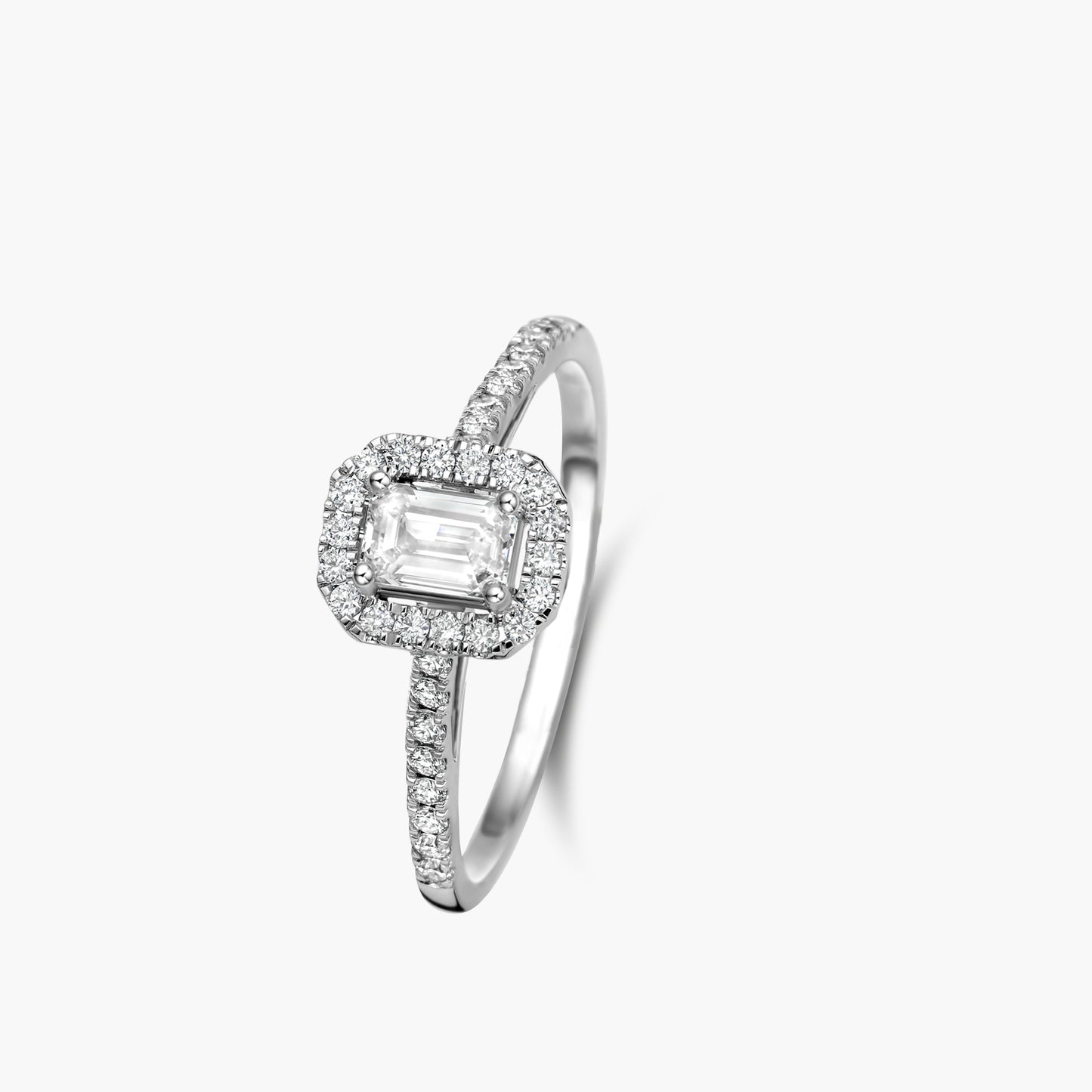 Solitaire Ring Halo Beyond witgoud