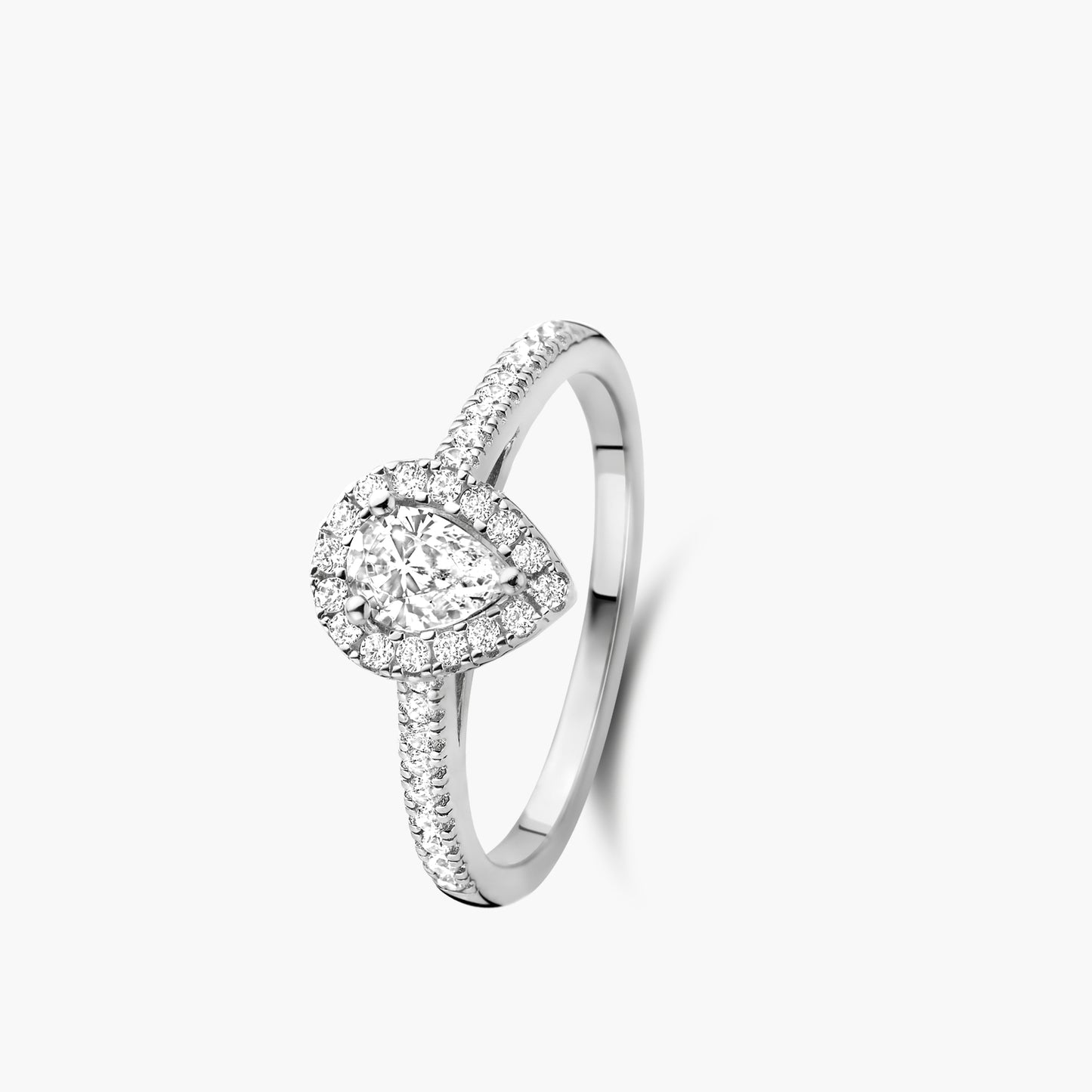 Solitaire Ring Halo Beyond witgoud