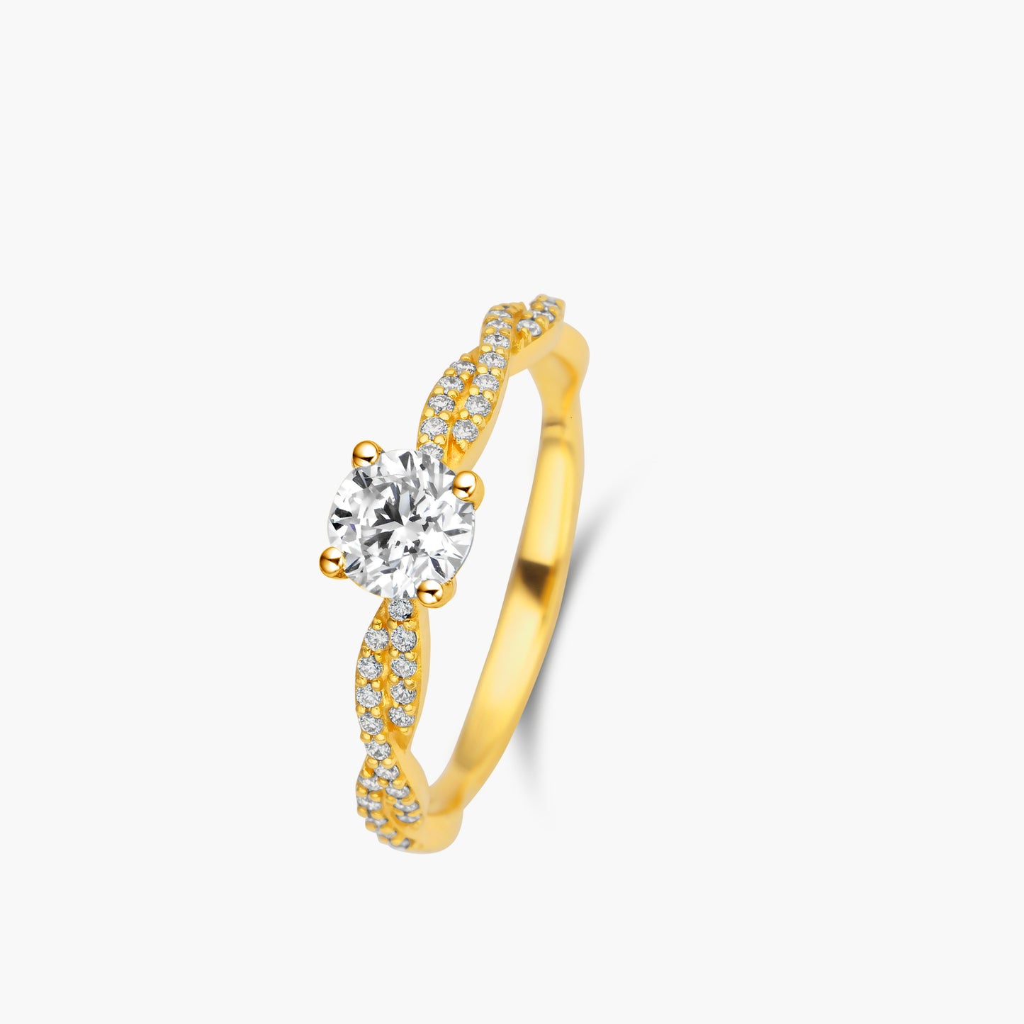 Solitaire ring with side stones Au750
geelgoud