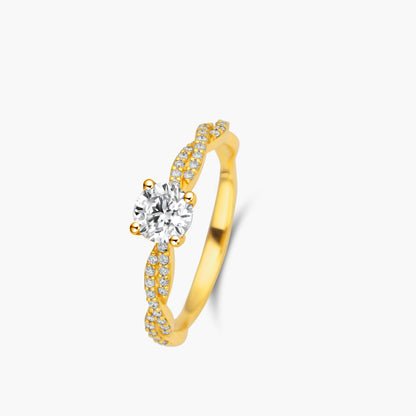Solitaire ring with side stones Au750
geelgoud