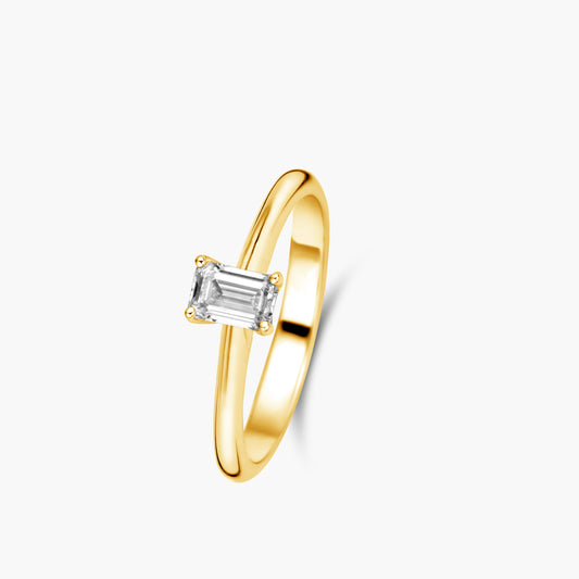 Solitaire Ring Classic geelgoud