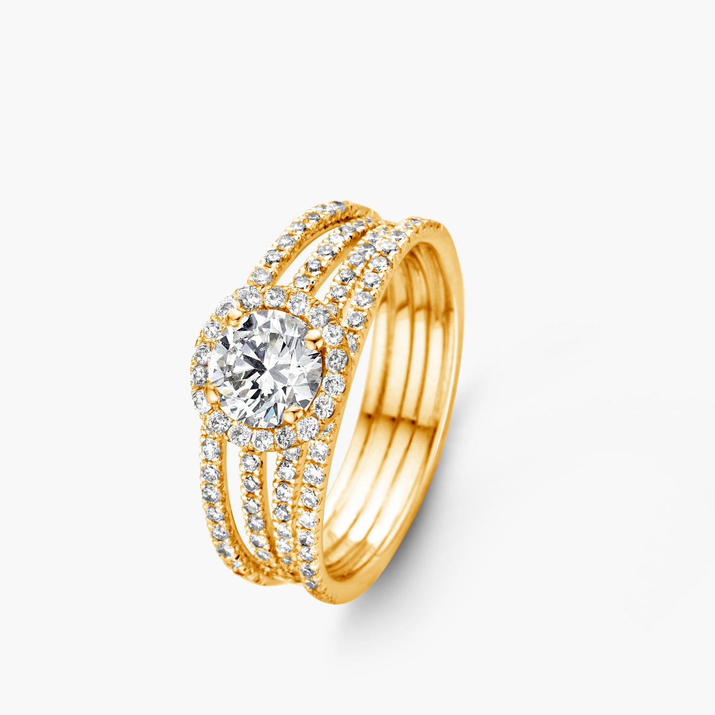 Solitaire Ring Multiband