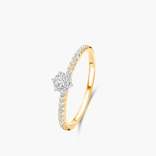Solitaire Ring Signature Beyond geel goud