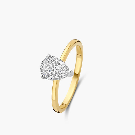Solitaire Ring Chaton geelgoud