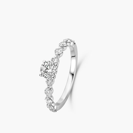 Solitaire Ring Amour witgoud