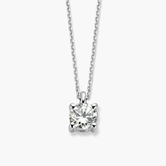 Necklace Solitair Four witgoud